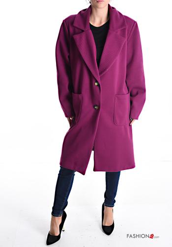 Cappotto con fodera con bottoni con tasche