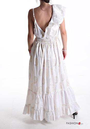 Abito lurex regolabile Fantasia paisley con balze scollo a V - ph 2
