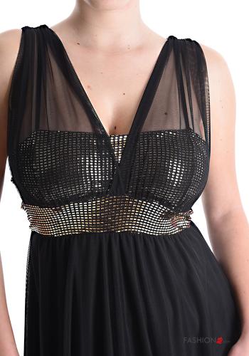 Abito lungo tulle senza maniche scollo a V - ph 4
