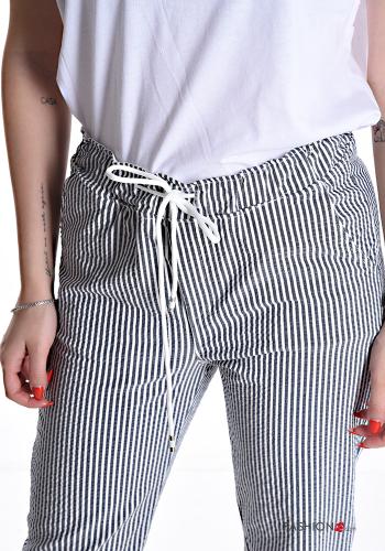 Streifenmuster Hose mit Taschen mit kordelzug - ph 4