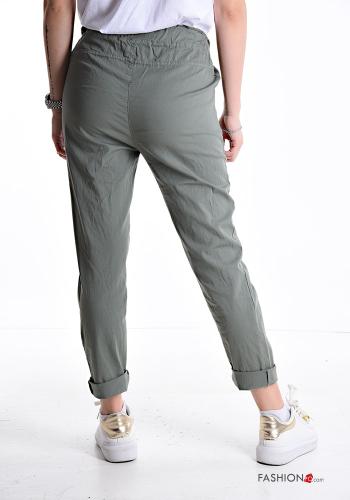 Pantalone in Cotone con tasche con coulisse - ph 2