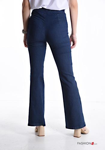 Pantalone in Cotone denim a zampa con elastico - ph 2