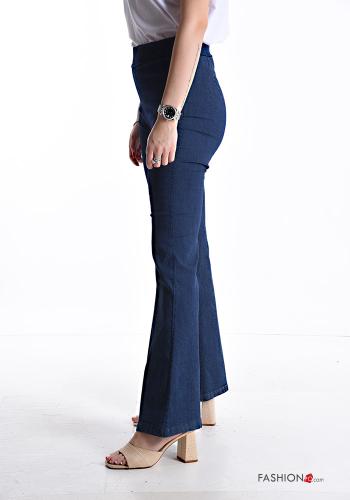 Pantalone in Cotone denim a zampa con elastico - ph 3