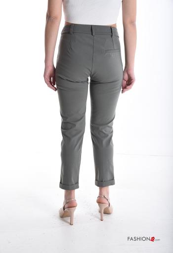 Pantalon en Coton skinny à boutons avec poches - ph 2