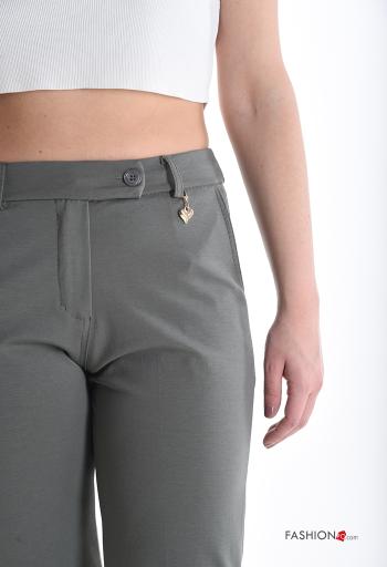Pantalon en Coton skinny à boutons avec poches - ph 4