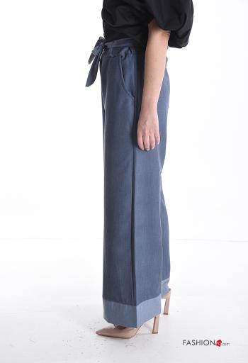Pantalon en Coton avec ceinture en tissu - ph 3