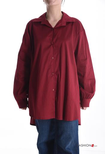Camicia in Cotone con colletto oversize maniche lunghe con bottoni