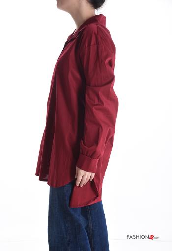 Camicia in Cotone con colletto oversize maniche lunghe con bottoni - ph 3