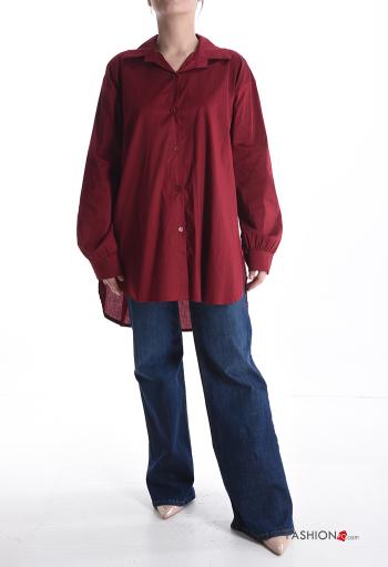 Camicia in Cotone con colletto oversize maniche lunghe con bottoni - ph 5