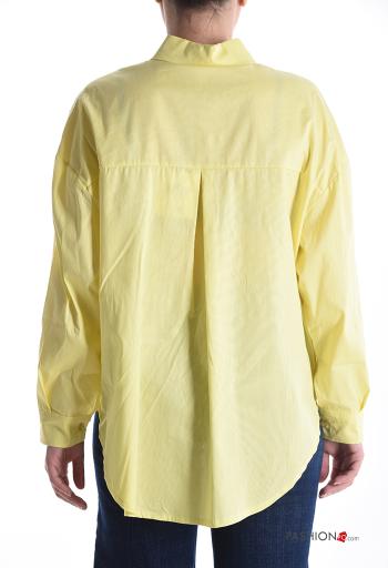 Camicia in Cotone maniche lunghe con colletto Fantasia floreale con bottoni - ph 2