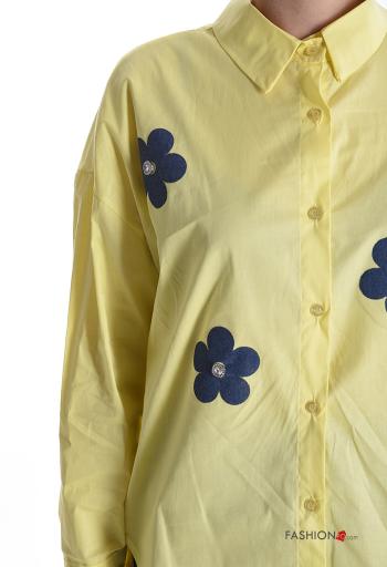 Camicia in Cotone maniche lunghe con colletto Fantasia floreale con bottoni - ph 4