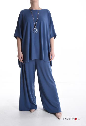 Ensemble coordonné manches courtes oversize wide leg avec collier avec élastique - ph 1