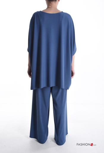 Ensemble coordonné manches courtes oversize wide leg avec collier avec élastique - ph 2