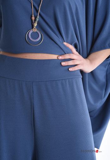 Ensemble coordonné manches courtes oversize wide leg avec collier avec élastique - ph 4