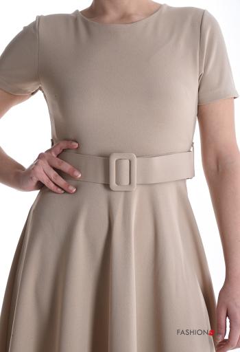 Abito maniche corte girocollo con cintura con zip - ph 4