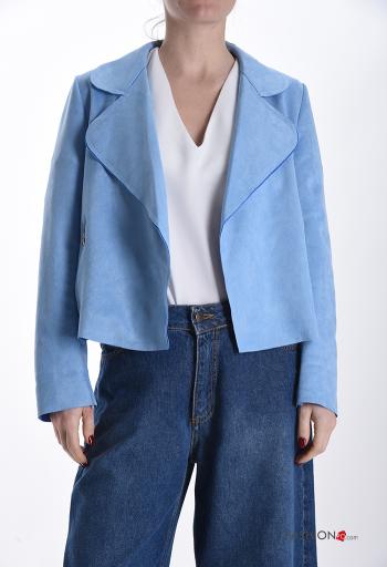 Giacca camoscio senza fodera con tasche con zip - ph 1