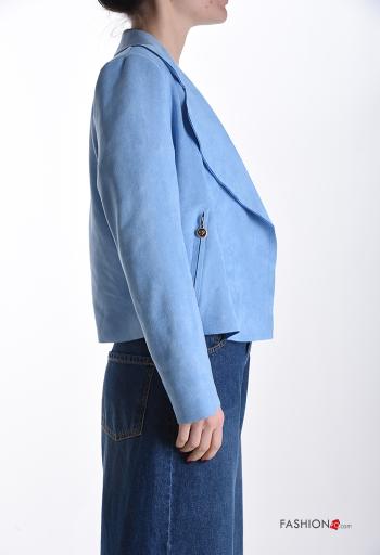 Giacca camoscio senza fodera con tasche con zip - ph 3