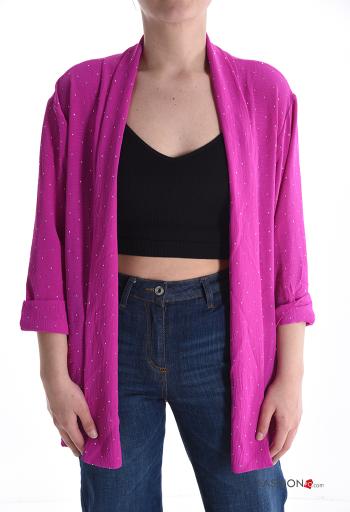Cardigan maniche lunghe con strass