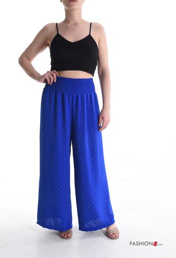 hoher Taille wide leg Hose mit Strasssteinen mit gummizug - ph 5