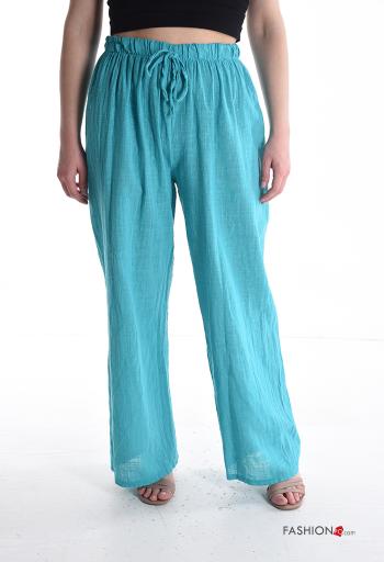 Pantalon en Coton wide leg avec élastique - ph 1