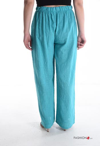 Pantalon en Coton wide leg avec élastique - ph 2