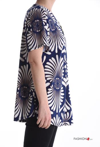 Blusa maniche corte Fantasia astratta con zip - ph 3