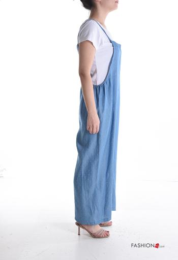 wide leg Cotton Jumpsuit with rhinestones with T-shirt - ph 3