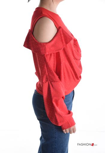 Top maniche lunghe girocollo con strass - ph 3