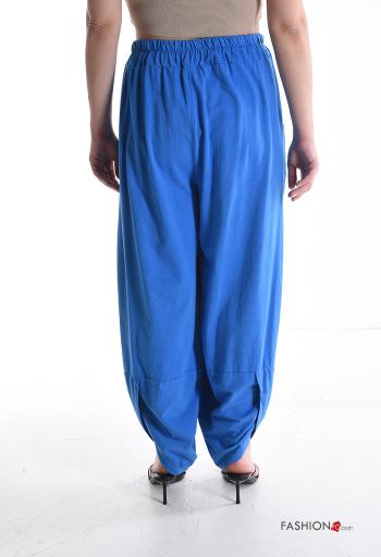 low crotch Cotton Trousers with pockets with elastic - ph 2