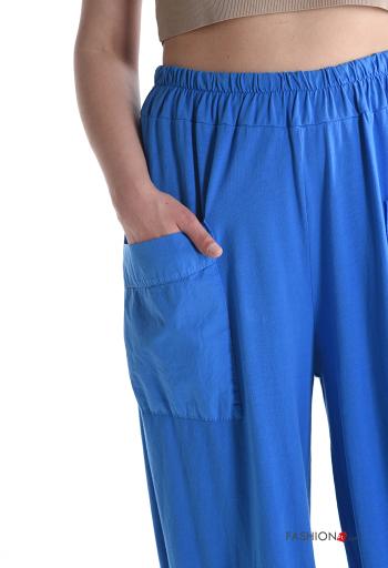 low crotch Cotton Trousers with pockets with elastic - ph 4