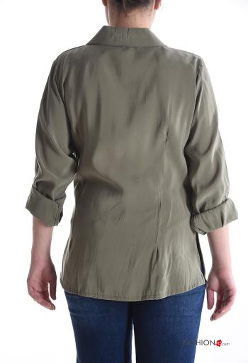 Camicia maniche lunghe con colletto con bottoni con fiocco - ph 2