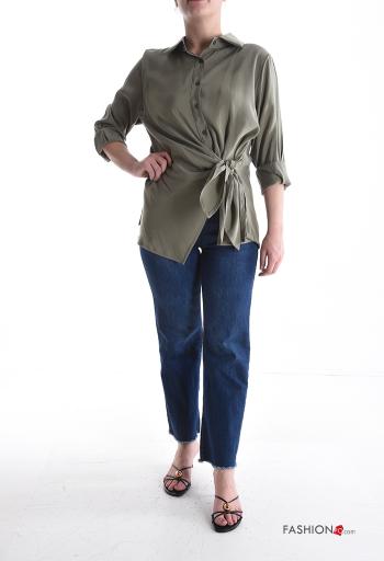 Camicia maniche lunghe con colletto con bottoni con fiocco - ph 5