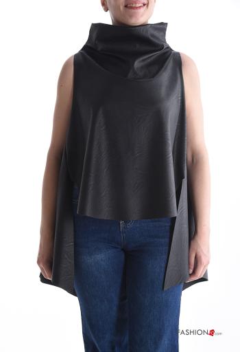 Smanicato ecopelle asimmetrico a collo alto - ph 1