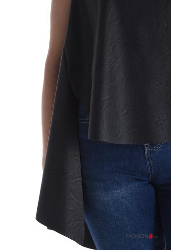 Smanicato ecopelle asimmetrico a collo alto - ph 4