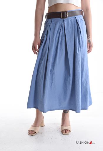 Gonna in Cotone a ruota con elastico con cintura con tasche - ph 1