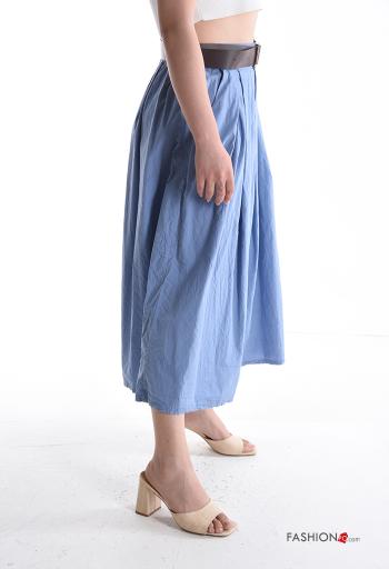 Gonna in Cotone a ruota con elastico con cintura con tasche - ph 3