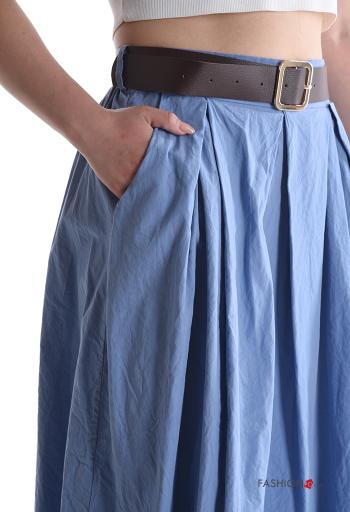 Gonna in Cotone a ruota con elastico con cintura con tasche - ph 4