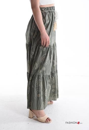 Gonna in Cotone con elastico con balze con corda - ph 3