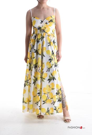 Object Muster verstellbarer rückenfrei lange ärmellos Kleid mit schlitz tiefer ausschnitt