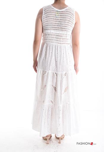 Abito in Cotone con bottoni in pizzo sangallo - ph 2