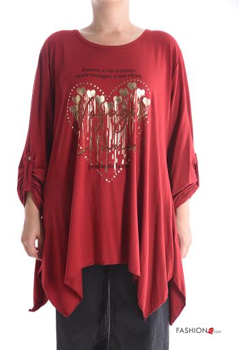 Lurex Tunika mit Knöpfen