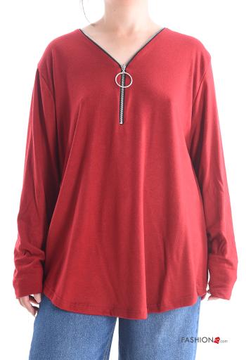 long sleeve Tunic with v-neck with zip - ph 1