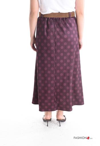Polka-dot full Skirt with belt with pockets - ph 2