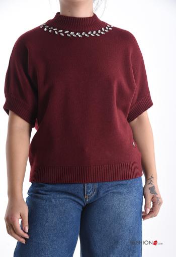 Sweater with rhinestones
