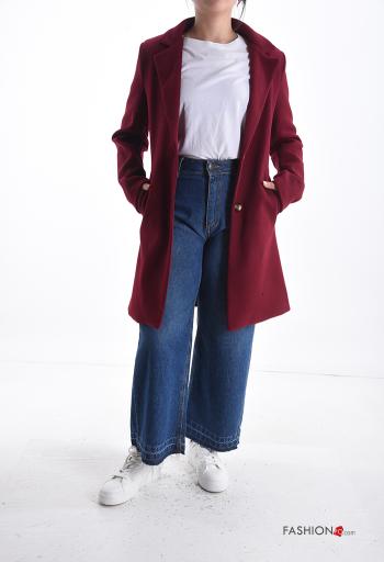 Cappotto con fodera con bottoni con tasche