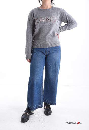 Embroidered long sleeve crew neck Sweater - ph 5