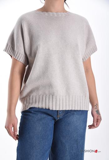 short sleeve crew neck Sweater - ph 1