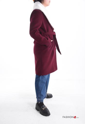 Cappotto pelliccia sintetica con cintura con tasche - ph 3
