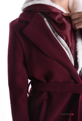 Cappotto pelliccia sintetica con cintura con tasche - ph 4