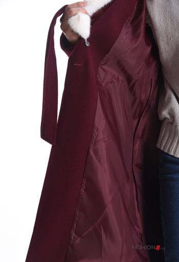 Cappotto pelliccia sintetica con cintura con tasche - ph 5